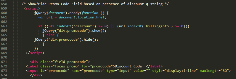 Include Promocode based on situation
